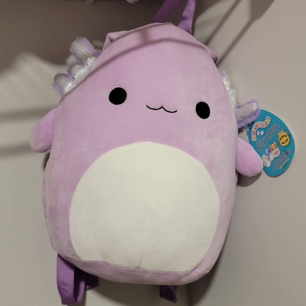 Monica axolotl backpack squishmallow